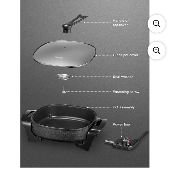 New Electric Skillet with Glass Lid - Black - Picture 8 of 8